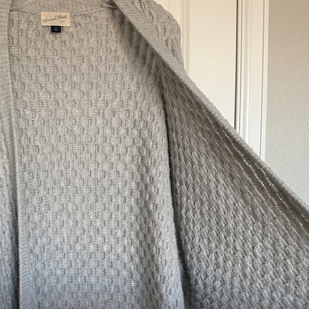 Universal Thread Light Gray Knit Cardigan, 3X - Picture 5 of 9